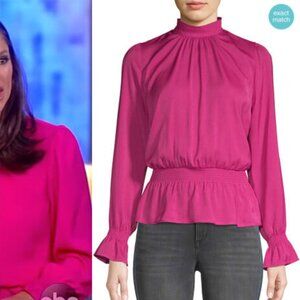 SCOOP Ruffle Sleeve Pink Blouse